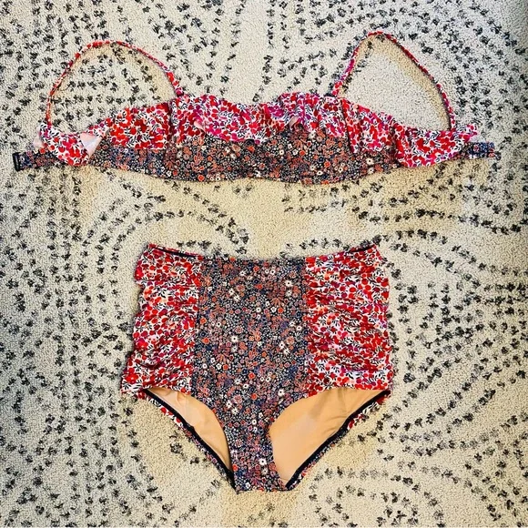 EUC JCrew Liberty bikini high waist too and bottom - Picture 4 of 7